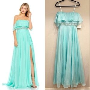 Size 8 Mac Duggal Embellished Off‎ Shoulder Gown Prom Dress